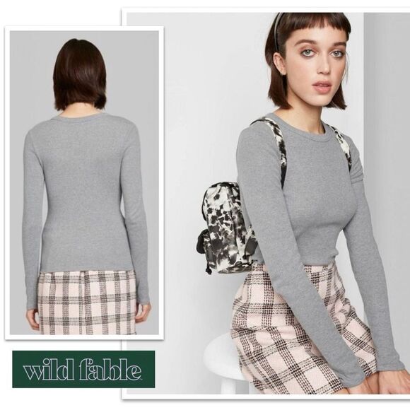 Wild Fable Crewneck Rib Knit Long Sleeve Tee - Picture 1 of 10